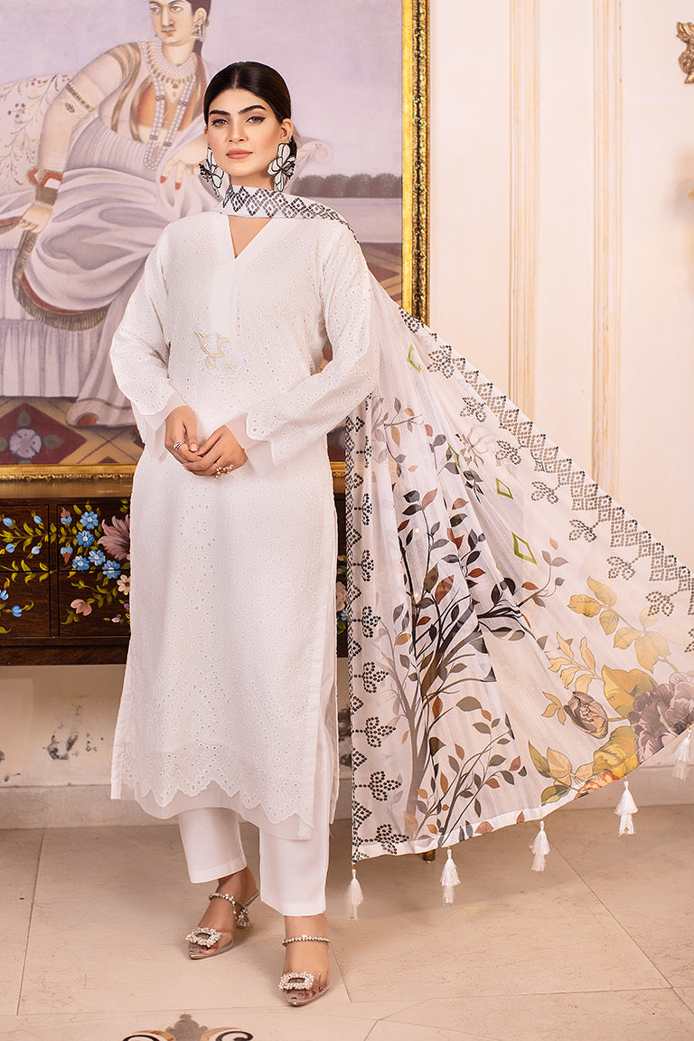 Embroidered Chikenkari Cotton Suit